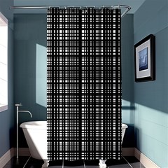 Crosshatch Target Line Black Shower Curtain 36  X 72  (stall)  by Mariart