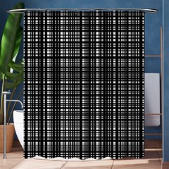 Crosshatch Target Line Black Shower Curtain 60  X 72  (medium) 