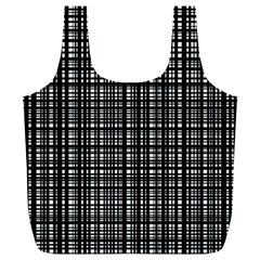 Crosshatch Target Line Black Full Print Recycle Bags (l) 