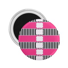 Custom Water Bottle Labels Line Black Pink 2 25  Magnets by Mariart