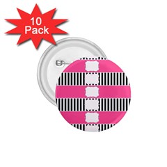 Custom Water Bottle Labels Line Black Pink 1 75  Buttons (10 Pack) by Mariart