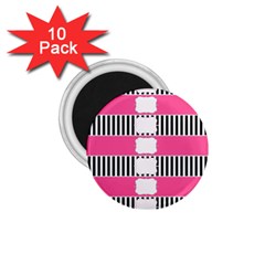 Custom Water Bottle Labels Line Black Pink 1 75  Magnets (10 Pack)  by Mariart