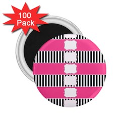 Custom Water Bottle Labels Line Black Pink 2 25  Magnets (100 Pack)  by Mariart