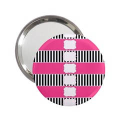 Custom Water Bottle Labels Line Black Pink 2 25  Handbag Mirrors by Mariart