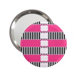 Custom Water Bottle Labels Line Black Pink 2.25  Handbag Mirrors Front