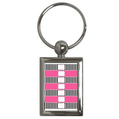 Custom Water Bottle Labels Line Black Pink Key Chains (rectangle) 