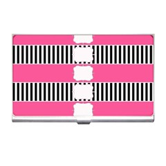 Custom Water Bottle Labels Line Black Pink Business Card Holders by Mariart