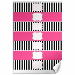 Custom Water Bottle Labels Line Black Pink Canvas 24  X 36  by Mariart