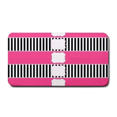 Custom Water Bottle Labels Line Black Pink Medium Bar Mats by Mariart