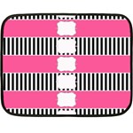 Custom Water Bottle Labels Line Black Pink Double Sided Fleece Blanket (Mini)  35 x27  Blanket Front