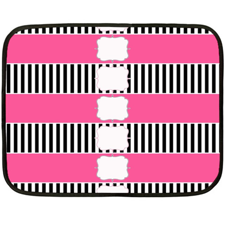 Custom Water Bottle Labels Line Black Pink Double Sided Fleece Blanket (Mini) 