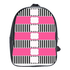 Custom Water Bottle Labels Line Black Pink School Bags(large)  by Mariart