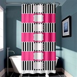 Custom Water Bottle Labels Line Black Pink Shower Curtain 36  x 72  (Stall)  Curtain(36 X72 ) - 33.26 x66.24  Curtain(36 X72 )