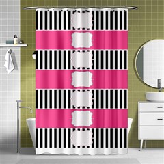 Custom Water Bottle Labels Line Black Pink Shower Curtain 48  X 72  (small)  by Mariart