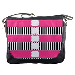 Custom Water Bottle Labels Line Black Pink Messenger Bags by Mariart