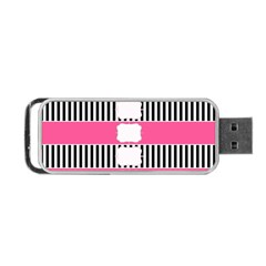 Custom Water Bottle Labels Line Black Pink Portable Usb Flash (one Side) by Mariart