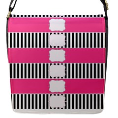 Custom Water Bottle Labels Line Black Pink Flap Messenger Bag (s) by Mariart