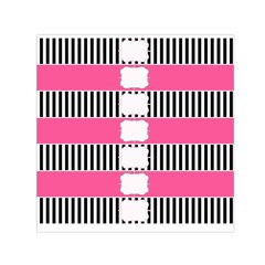 Custom Water Bottle Labels Line Black Pink Small Satin Scarf (square) by Mariart