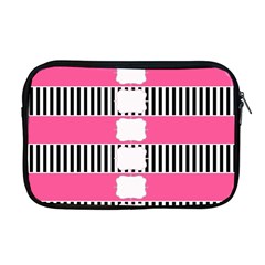 Custom Water Bottle Labels Line Black Pink Apple Macbook Pro 17  Zipper Case by Mariart