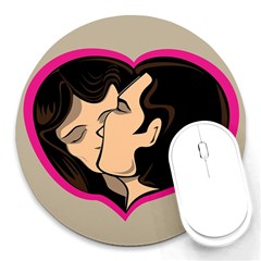 Don t Kiss With A Bloody Nose Face Man Girl Love Round Mousepads by Mariart