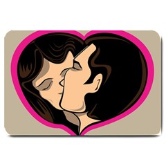 Don t Kiss With A Bloody Nose Face Man Girl Love Large Doormat  by Mariart