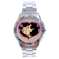 Don t Kiss With A Bloody Nose Face Man Girl Love Stainless Steel Analogue Watch by Mariart