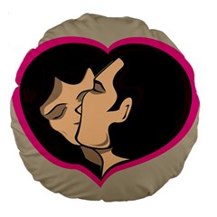 Don t Kiss With A Bloody Nose Face Man Girl Love Large 18  Premium Round Cushions by Mariart