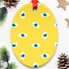 Eye Blue White Yellow Monster Sexy Image Oval Ornament (two Sides) by Mariart