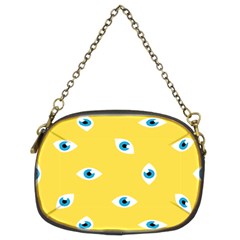 Eye Blue White Yellow Monster Sexy Image Chain Purses (two Sides)  by Mariart