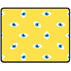 Eye Blue White Yellow Monster Sexy Image Double Sided Fleece Blanket (medium)  by Mariart