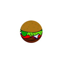 Fast Food Lunch Dinner Hamburger Cheese Vegetables Bread 1  Mini Magnets by Mariart