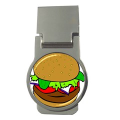 Fast Food Lunch Dinner Hamburger Cheese Vegetables Bread Money Clips (round)  by Mariart