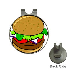 Fast Food Lunch Dinner Hamburger Cheese Vegetables Bread Hat Clips With Golf Markers by Mariart