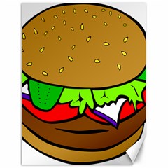 Fast Food Lunch Dinner Hamburger Cheese Vegetables Bread Canvas 12  X 16   by Mariart