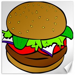 Fast Food Lunch Dinner Hamburger Cheese Vegetables Bread Canvas 20  X 20   by Mariart