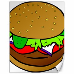 Fast Food Lunch Dinner Hamburger Cheese Vegetables Bread Canvas 18  X 24   by Mariart