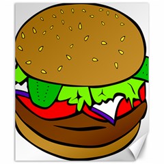 Fast Food Lunch Dinner Hamburger Cheese Vegetables Bread Canvas 20  X 24   by Mariart