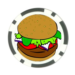 Fast Food Lunch Dinner Hamburger Cheese Vegetables Bread Poker Chip Card Guard by Mariart