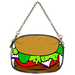 Fast Food Lunch Dinner Hamburger Cheese Vegetables Bread Chain Purses (one Side)  by Mariart