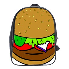 Fast Food Lunch Dinner Hamburger Cheese Vegetables Bread School Bags(large)  by Mariart