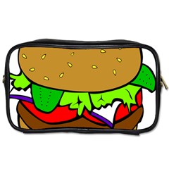 Fast Food Lunch Dinner Hamburger Cheese Vegetables Bread Toiletries Bags by Mariart