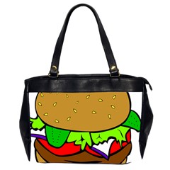 Fast Food Lunch Dinner Hamburger Cheese Vegetables Bread Office Handbags (2 Sides)  by Mariart