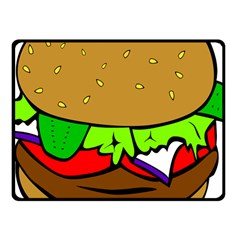 Fast Food Lunch Dinner Hamburger Cheese Vegetables Bread Fleece Blanket (small)