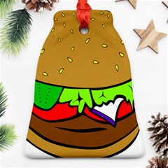 Fast Food Lunch Dinner Hamburger Cheese Vegetables Bread Ornament (bell) by Mariart