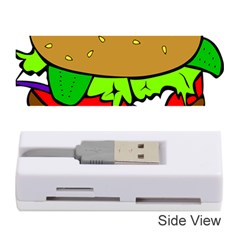 Fast Food Lunch Dinner Hamburger Cheese Vegetables Bread Memory Card Reader (stick)  by Mariart