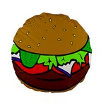 Fast Food Lunch Dinner Hamburger Cheese Vegetables Bread Standard 15  Premium Round Cushions Front