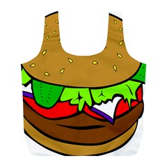 Fast Food Lunch Dinner Hamburger Cheese Vegetables Bread Full Print Recycle Bags (l)  by Mariart