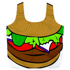 Fast Food Lunch Dinner Hamburger Cheese Vegetables Bread Full Print Recycle Bags (l)  by Mariart