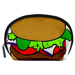 Fast Food Lunch Dinner Hamburger Cheese Vegetables Bread Accessory Pouches (large)  by Mariart