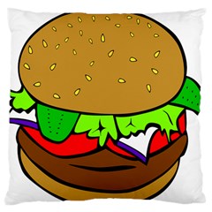 Fast Food Lunch Dinner Hamburger Cheese Vegetables Bread Standard Flano Cushion Case (one Side) by Mariart